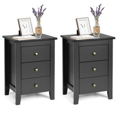 Nightstand Bedside Table with 3 Drawers and Large Storage Space product